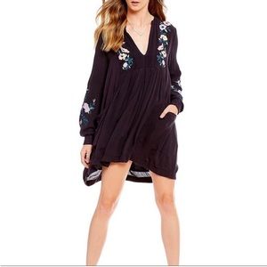 Free People Mia Gauze Floral Embroidered Mini Dress